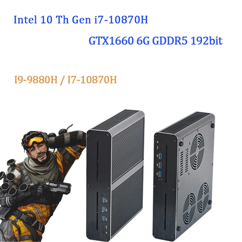 10th Gen MINI Gaming PC Intel Core i7-10870H i9-10980HK GTX1660 6G GPU high-end gaming computer 2 * DDR4 4K DVI HDMI DP - Image 2