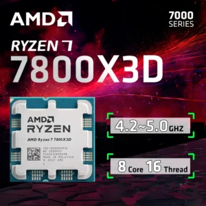 NEW AMD Ryzen 7 7800X3D R7 7800X3D 5.0 GHz 8-Core 16-Thread 5NM 96M Desktop Processor Socket AM5 CPU Gaming Processo no fan