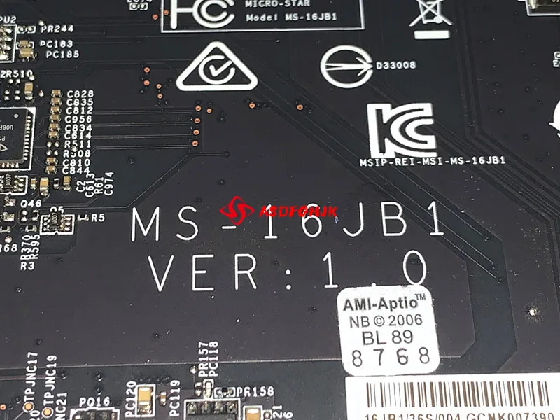 FOR MSI GE62 GE62VR GE72 GE72VR GP62 GP72 MS-16JB1 MS-179B1 Motherboard With I7-6700HQ AND GTX1060M 100% Works perfectly - Image 3