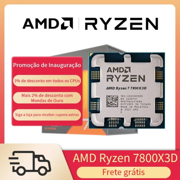 AMD RYZEN 7 7800X3D Brand New CPU Gaming Processor AMD R7 7800X3D 8-Core 16-Thread 5NM 96M Socket AM5 Without Fan Game Cache Hot - Image 2