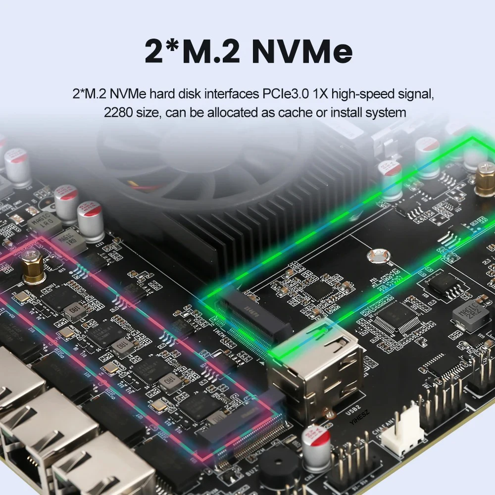 N6005 NAS Board Industrial Motherboard NAS Motherboards 4 Cores 4 Threads Processor 4x2.5G i226 Network 2 M.2 NVMe Slot 6xSATA - Image 4