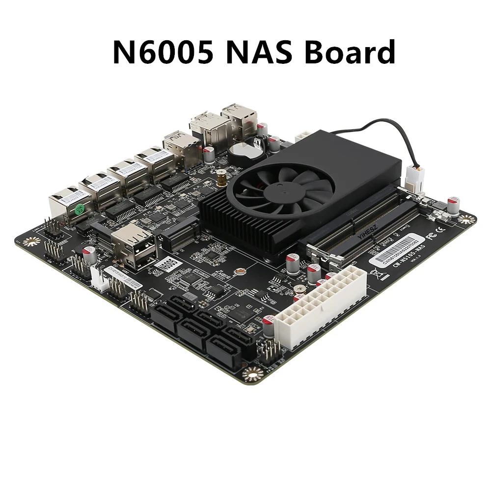 N6005 NAS Board Industrial Motherboard NAS Motherboards 4 Cores 4 Threads Processor 4x2.5G i226 Network 2 M.2 NVMe Slot 6xSATA - Image 2