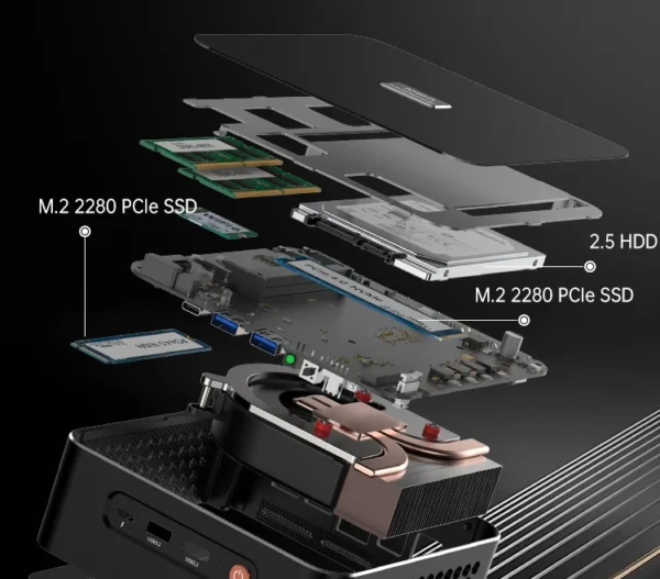 AMD 6600 Mini Pcs High Performance Host DDR5 RAM M.2 High Speed Hard Drive Dual Network Type-c Gaming - Image 3